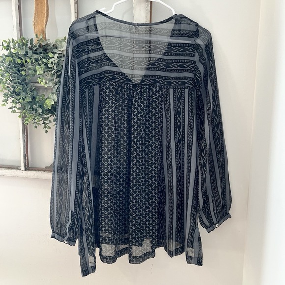 Free People "Feather in the Wind" Sheer Boho Airy Embellished Tunic Size S - Picture 7 of 9